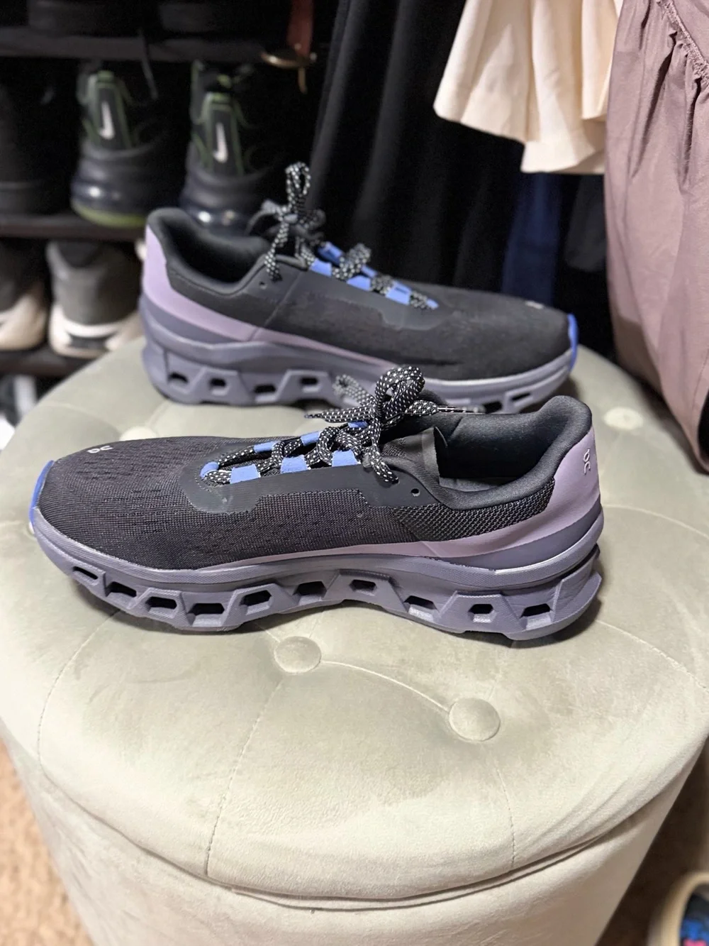 On Running Cloudtec Black and Lavender Men’s Running Shoe